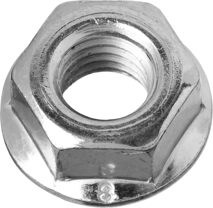 Гайка DIN 6923 с фланцем, M8, 6 шт, кл. пр. 8, оцинкованная, ЗУБР 303636-08 купить в Нефтеюганске