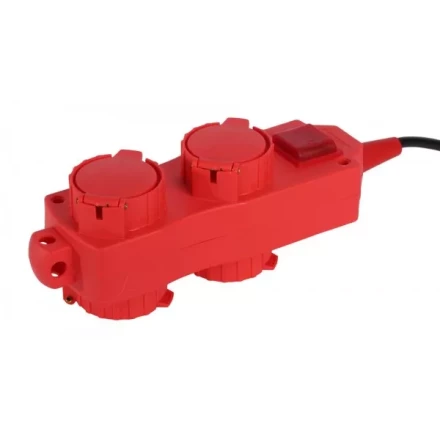 Удлинитель СВЕТОЗАР электрический с заземлением, выключатель, евро, 4 (2х2) гнезда, с крышками, 3м SV-55017-3 купить в Нефтеюганске