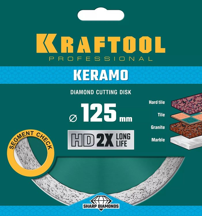 Диск алмазный отрезной для УШМ KERAMO 36684-125 купить в Нефтеюганске