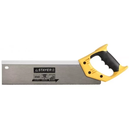 Ножовка для стусла c усиленным обушком (пила) 350 мм, 12 TPI, прямой зуб, для точного реза, STAYER 15365-35 купить в Нефтеюганске