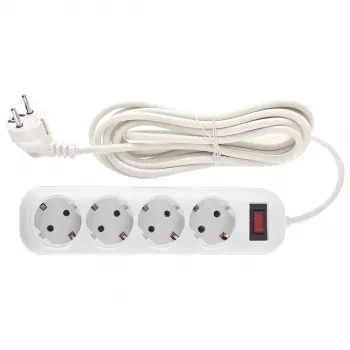 Удлинитель бытовой серия EF, с заземлением и выключателем, 4м, 4 розетки, 10A Stern 95777 купить в Нефтеюганске