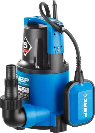 Насос ЗУБР &quot;ПРОФЕССИОНАЛ&quot; Т3 погружной дренажный для чистой воды (d пропускаемых частиц до 5мм), 400Вт, пропускная способность 140л/мин, напор 8,0м НПЧ-Т3-400 купить в Нефтеюганске