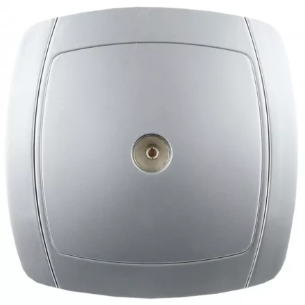 Розетка СВЕТОЗАР &quot;АКЦЕНТ&quot; телевизионная одинарная в сборе, цвет серебристый металлик SV-54215-SM купить в Нефтеюганске