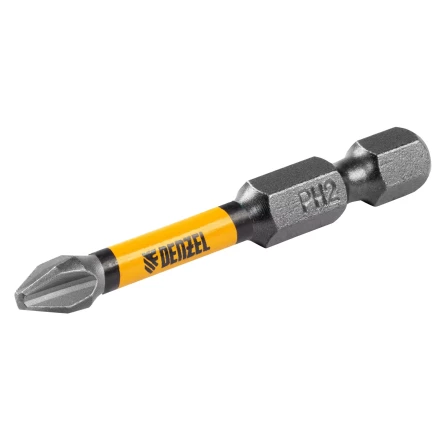 Бита IMPACT, PH2x50 мм, лазерная обработка шлица, сталь S2, 10 шт., Е 6,3 Denzel 11689 купить в Нефтеюганске