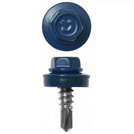 Саморезы ЗУБР &quot;ПРОФЕССИОНАЛ&quot; окраш., RAL 5005 синий насыщен., для крепл. кров. матер. к металл. констр., 5.5x25мм, 1800шт 4-300310-55-025-5005 купить в Нефтеюганске