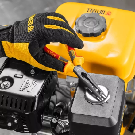 Длинногубцы прямые Denzel 17305, диэлектрические рукоятки до 1000 В, трехкомпонентные рукоятки, 205мм купить в Нефтеюганске