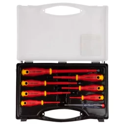 Набор STAYER "PROFI" "ELECTRO": Отвертки диэлектрические, тестер, 100-250В, Cr-V, 8шт 25145-H8_z01