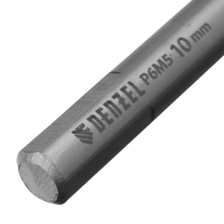 Сверло спиральное по металлу Denzel, 10 x 133 мм, Р6М5, Golden Tip, 718242 купить в Нефтеюганске