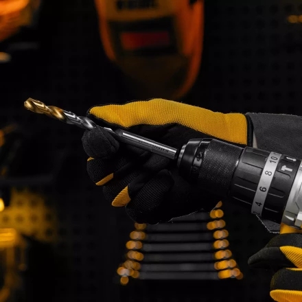 Сверло спиральное по металлу Denzel, 10 x 133 мм, Р6М5, Golden Tip, 718242 купить в Нефтеюганске