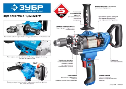 Дрель-миксер ЗДМ-820 РМ серия ПРОФЕССИОНАЛ купить в Нефтеюганске