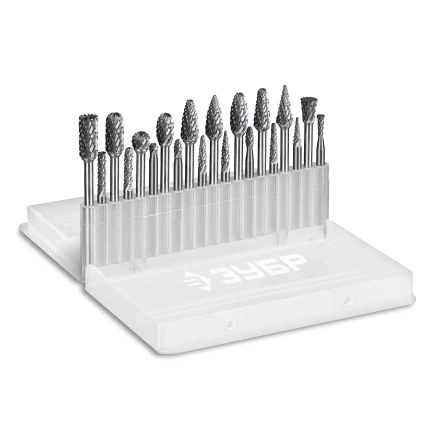 Зубр Набор твердосплавных борфрез для гравера, 20 шт.: 6 мм: B0616, C0616, D0605, E0610, F0618, G0618, H0618, L0616, M0618, N0608; 3 мм: B0314, C0314, D0303, E0306, F0313, G0314, H0313, L0313, M0311, N004 (28816-H20) купить в Нефтеюганске