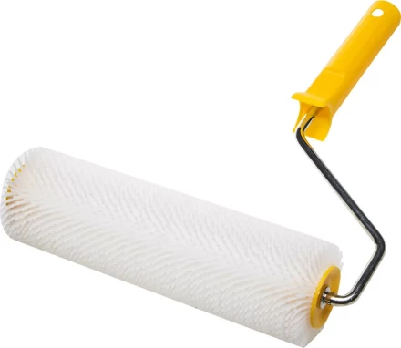 Валик игольчатый STAYER для наливных полов в сборе, пластмассовые иглы, бюгель 8мм, 75х250мм 03951-25 купить в Нефтеюганске