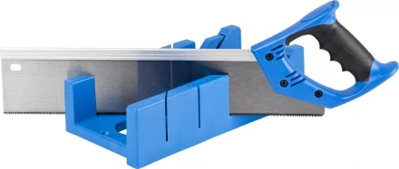 Стусло ЗУБР &quot;ЭКСПЕРТ&quot; пластиковое + ножовка с двухкомпонентной рукояткой, усиленный обушок, для заготовок до 105х55мм, 3 угла запила, ножовка 400мм 15397 купить в Нефтеюганске