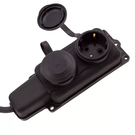 Удлинитель силовой 10 м, 16А, тип УХз16, КГ 3 x 1.5 мм, 2 розетки, Россия Сибртех 95881 купить в Нефтеюганске