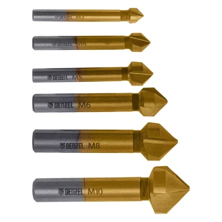 Набор зенковок Denzel 72313, HSS, M3-M10, 6 шт, металл. кейс купить в Нефтеюганске