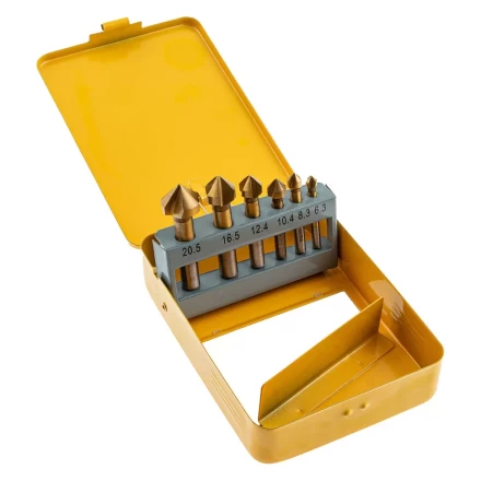 Набор зенковок Denzel 72313, HSS, M3-M10, 6 шт, металл. кейс купить в Нефтеюганске