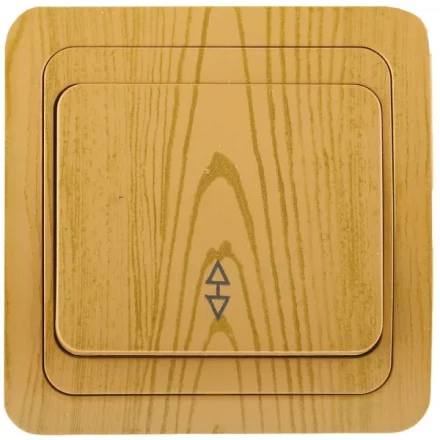 Выключатель СВЕТОЗАР &quot;ГАММА&quot; проходной, одноклавишный, цвет ольха, 10A/~250B SV-54137-A купить в Нефтеюганске