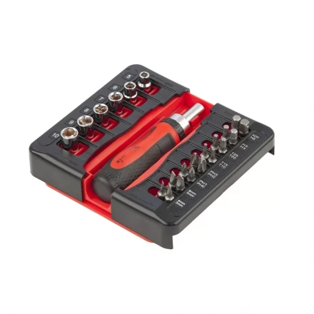 Отвертка реверсивная с набором бит и торцевых головок, 23 шт., CrV Matrix 11786 купить в Нефтеюганске