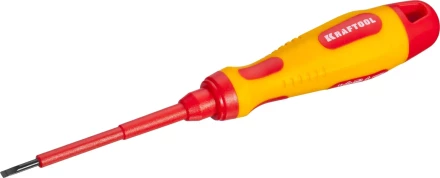Отвертка KRAFTOOL, высоковольтная, Cr-Mo-V стержень, двухкомпонент. маслобензостойкая рукоятка, SL, 2,5х75мм 250083-2.5-075 купить в Нефтеюганске