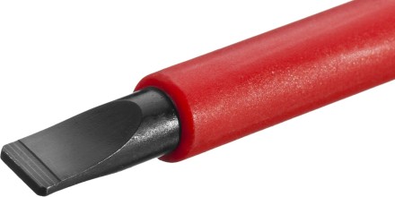 Отвертка KRAFTOOL, высоковольтная, Cr-Mo-V стержень, двухкомпонент. маслобензостойкая рукоятка, SL, 2,5х75мм 250083-2.5-075 купить в Нефтеюганске