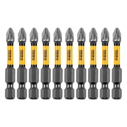 Бита IMPACT, PZ2x50 мм, лазерная обработка шлица, сталь S2, 10 шт., Е 6,3 Denzel 11692 купить в Нефтеюганске