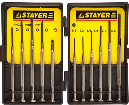 STAYER &quot;MASTER&quot;. Набор: Отвертки часовые для особо точных работ, с цельнометаллическими рукоятками 2560-H11_z01 купить в Нефтеюганске