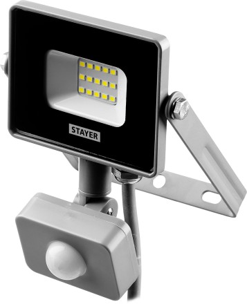 Прожектор LEDPro светодиодный, STAYER Profi 57133-10, датчик движения, 10Вт 57133-10 купить в Нефтеюганске