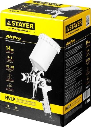 Краскопульт пневматический STAYER &quot;PROFESSIONAL&quot; AirPro, 1,4мм 06476-1.4 купить в Нефтеюганске