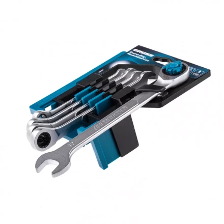 Набор ключей комбинированных трещоточных количество зубьев 100 СRV 5 шт 8- 17 мм Gross 14858 купить в Нефтеюганске