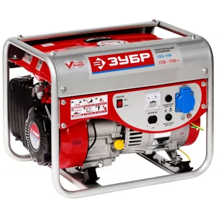 Электростанция ЗУБР бензиновая, 4-х тактная, ручной пуск, 220В, 1500Вт ЗЭСБ-1500 купить в Нефтеюганске