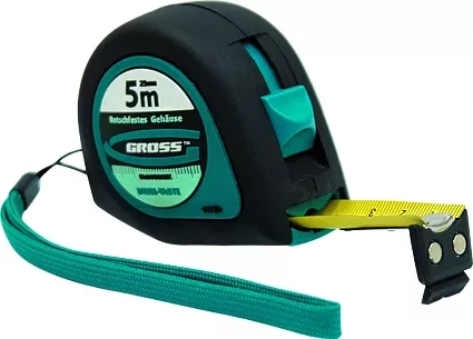 Рулетка &quot;Ergonomisch&quot; 5 м x 19 мм магнитный обрезиненный зацеп  GROSS 31102 купить в Нефтеюганске