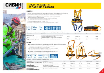 Лямочный пояс СИБИН тип ППВА, материал стропа - лента, с наплечными лямками 11565 купить в Нефтеюганске