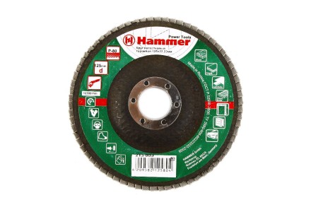 Круг Лепестковый Торцевой (КЛТ) HAMMER КЛТ 1 Ф125х22 Р80 213-009 купить в Нефтеюганске