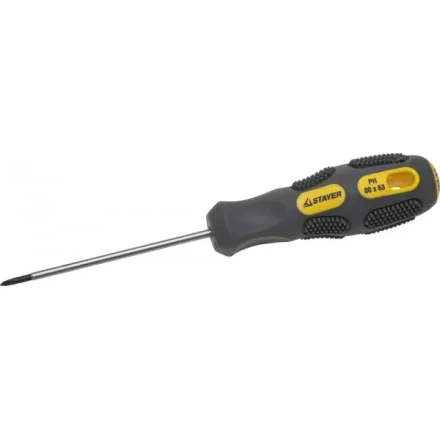 Отвертка STAYER &quot;PROFESSIONAL&quot; &quot;MAX-GRIP&quot; слесарная, Cr-V, намагниченная, PH №00х63мм 2582-00-063 G купить в Нефтеюганске