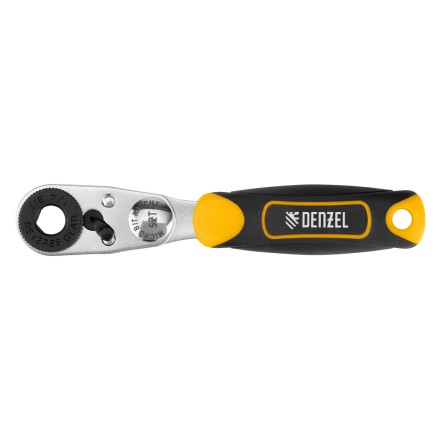 Ключ-трещотка для бит 1/4&quot; Denzel 11633, 52 зуба, CrMo, адаптер для торцевых головок Denzel купить в Нефтеюганске