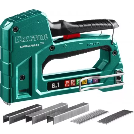 Степлер для скоб &quot;Universal HD&quot; 6-в-1: 53 (6-14 мм)/53F (8-14 мм)/140 (8-14 мм)/13 (6-14 мм)/300 (16 мм)/500 (16 мм), литой, алюм. корп., KRAFTOOL 3188 купить в Нефтеюганске