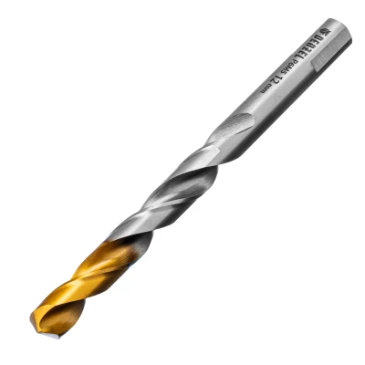 Сверло спиральное по металлу Denzel, 12 x 151 мм, Р6М5, Golden Tip 718244