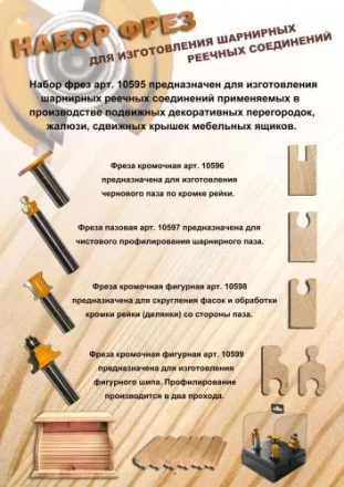 Набор фрез д/изг шарнирного соед хв 12мм 4шт Энкор 10595 купить в Нефтеюганске