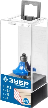 ЗУБР 31.8 x 15 мм, радиус 9.5 мм, фреза кромочная калевочная №1, Профессионал (28700-31.8) купить в Нефтеюганске