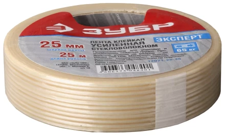 Лента ЗУБР &quot;ЭКСПЕРТ&quot; клеящая однонаправленная, усиленная стекловолокном, 25мм х 50м 12071-25-50 купить в Нефтеюганске