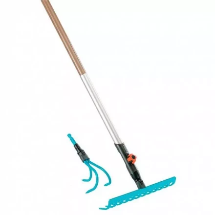 Комплект: Рыхлитель 9 см  + Грабли 30 см  + Ручка алюминиевая   130 см  GARDENA купить в Нефтеюганске