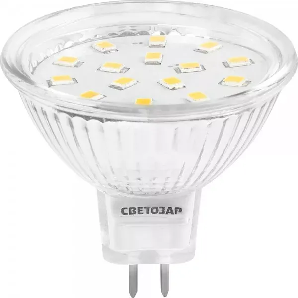 Лампа СВЕТОЗАР светодиодная "LED technology", цоколь GU5.3, теплый белый свет (3000К), 220В, 3Вт (25) 44550-25_z01 купить в Нефтеюганске