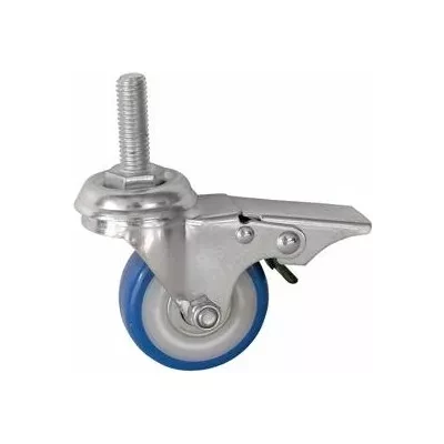 Колесо аппаратное поворотное SCtvb 92 75 мм с болтом и тормозом (синяя резина) 1027146 купить в Нефтеюганске