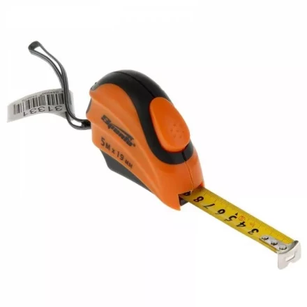 Рулетка 5 м х 19 мм SPARTA Automatic двухкомпонентный корпус автоматическая фиксация артикул 31331 купить в Нефтеюганске