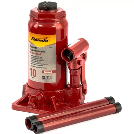 Домкрат гидравлический бутылочный 10 т, h подъема 190-370 мм Sparta Compact 50335 купить в Нефтеюганске