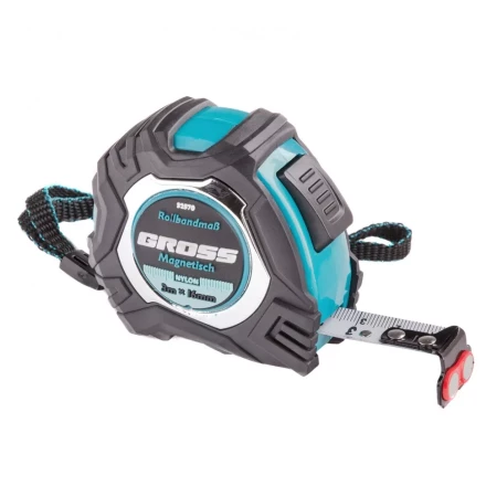 Рулетка Magnetisch 3 м х 16 мм обрезиненный корпус автоматическая фиксация Нейлоновое покрытиеытие зацеп с магнитом Gross 32570 купить в Нефтеюганске