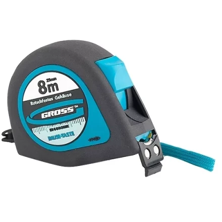 Рулетка &quot;Ergonomisch&quot; 8 м x 25 мм магнитный обрезиненный зацеп  GROSS 31104 купить в Нефтеюганске