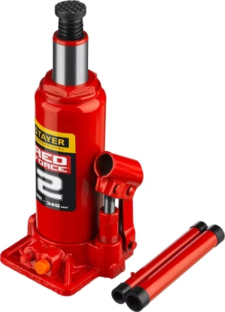 Домкрат гидравлический бутылочный &quot;RED FORCE&quot;, 2т, 181-345 мм, STAYER 43160-2 43160-2_z01 купить в Нефтеюганске
