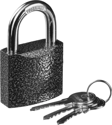 Замок STAYER &quot;STANDARD&quot; навесной, металлический корпус, закаленная дужка, 50 мм 37160-50 купить в Нефтеюганске