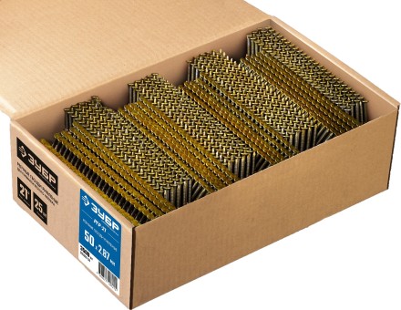 ЗУБР SN21 50 х 2.87 мм, реечные гвозди рифленые, 3500 шт (305392-50) купить в Нефтеюганске
